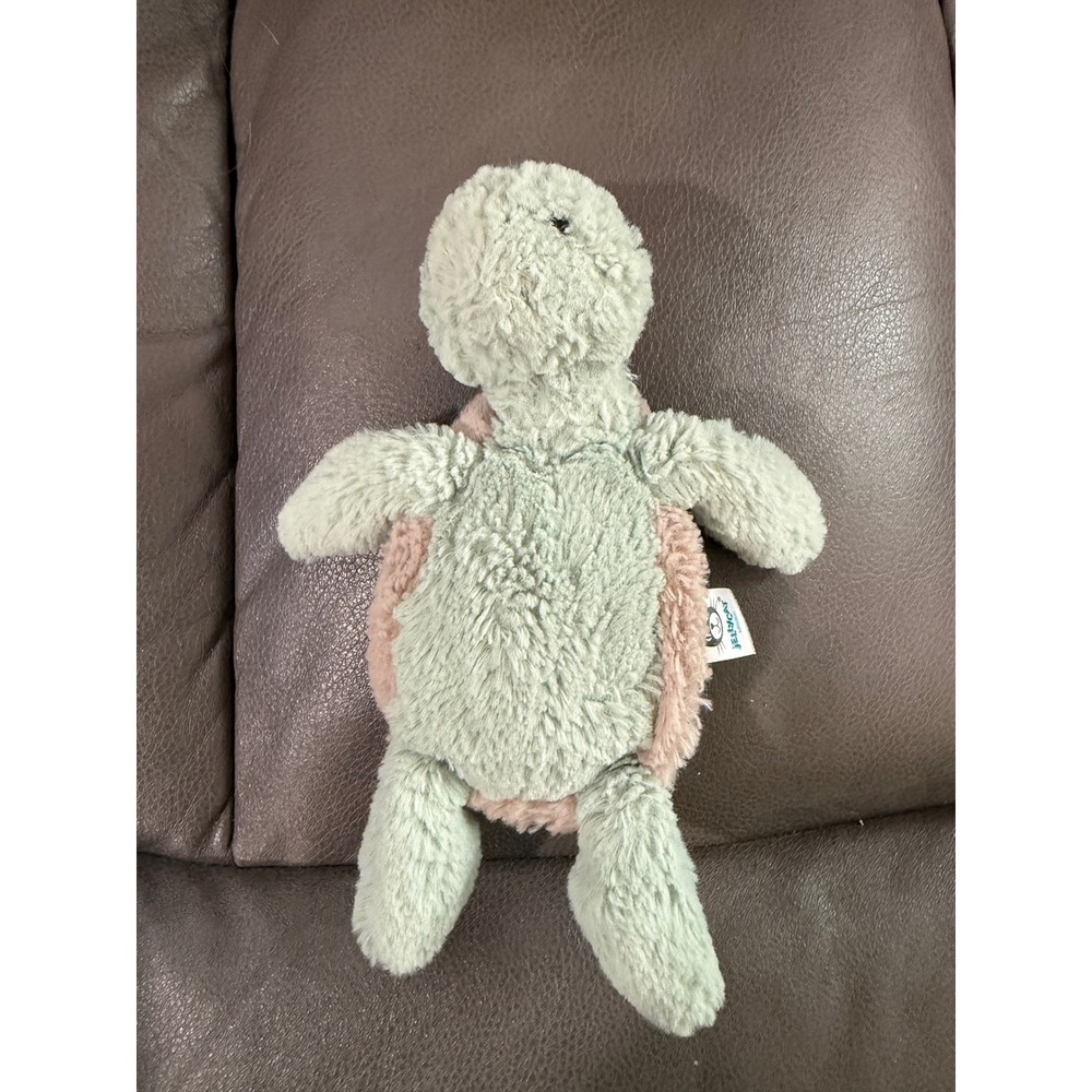 Jellycat Bashful Turtle Plush Sage 6"Green Pink Stuffed Animal Sea Creature